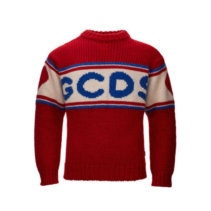 GCDS Elegant Red Wool Sweater For Sharp Looks GCDS