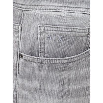 Armani Exchange Sleek Gray Cotton Denim Essentials Armani Exchange