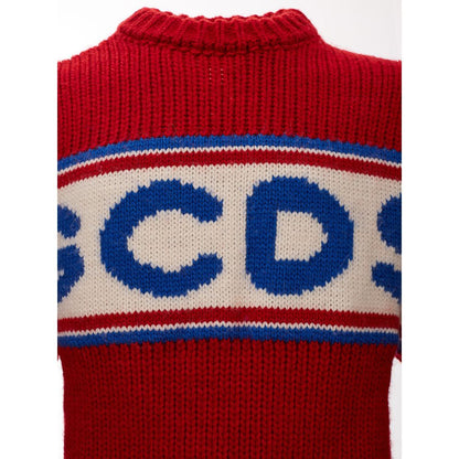 GCDS Elegant Red Wool Sweater For Sharp Looks GCDS