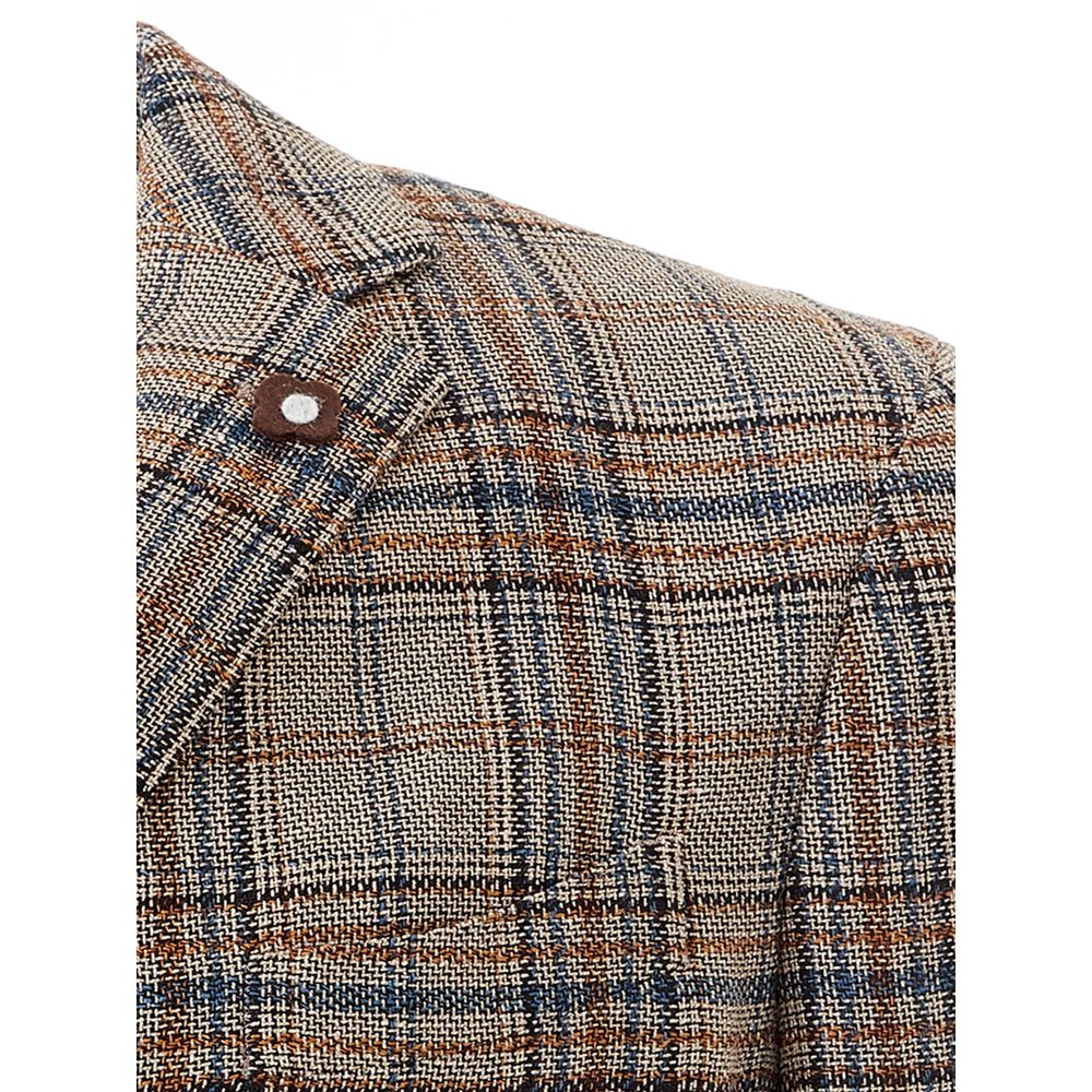 Lardini Elegant Multicolor Linen Jacket Lardini