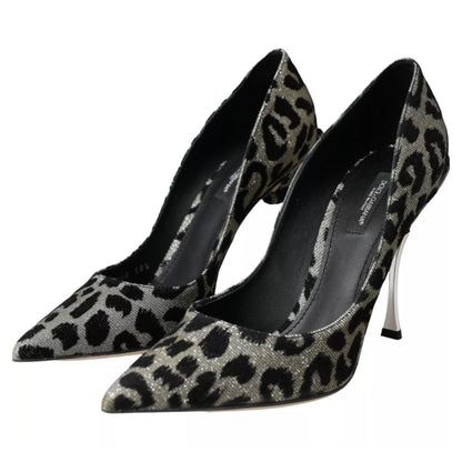 Dolce & Gabbana Gray Leather Di Calfskin Pump Dolce & Gabbana