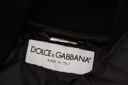 Dolce & Gabbana Black Polyester Hooded Parka Coat Winter Jacket Dolce & Gabbana