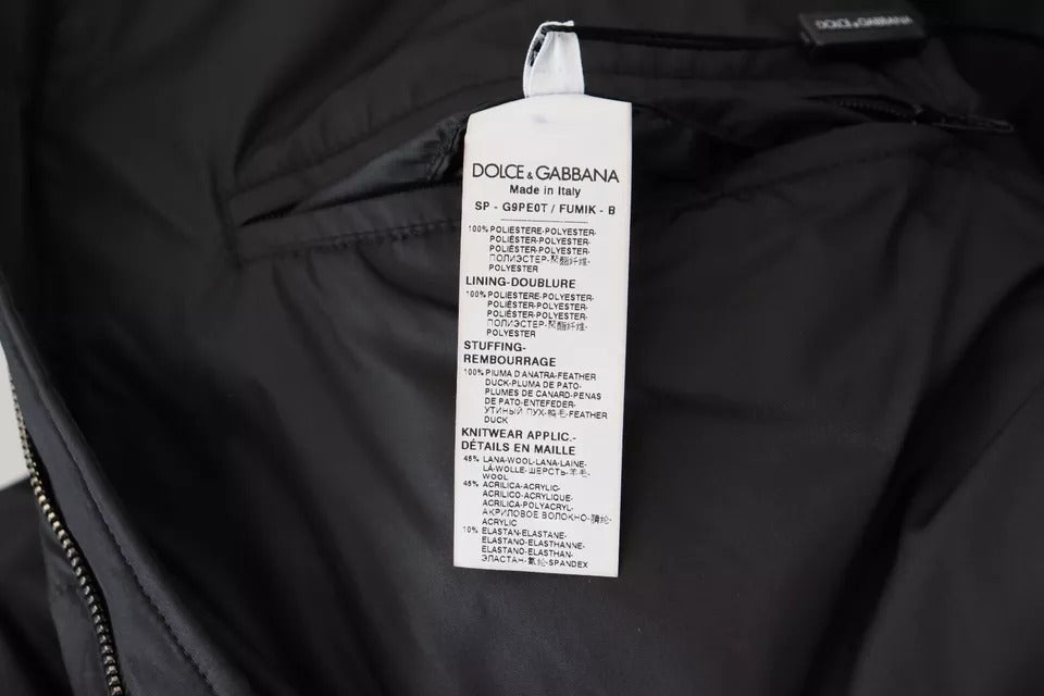 Dolce & Gabbana Black Polyester Hooded Parka Coat Winter Jacket Dolce & Gabbana