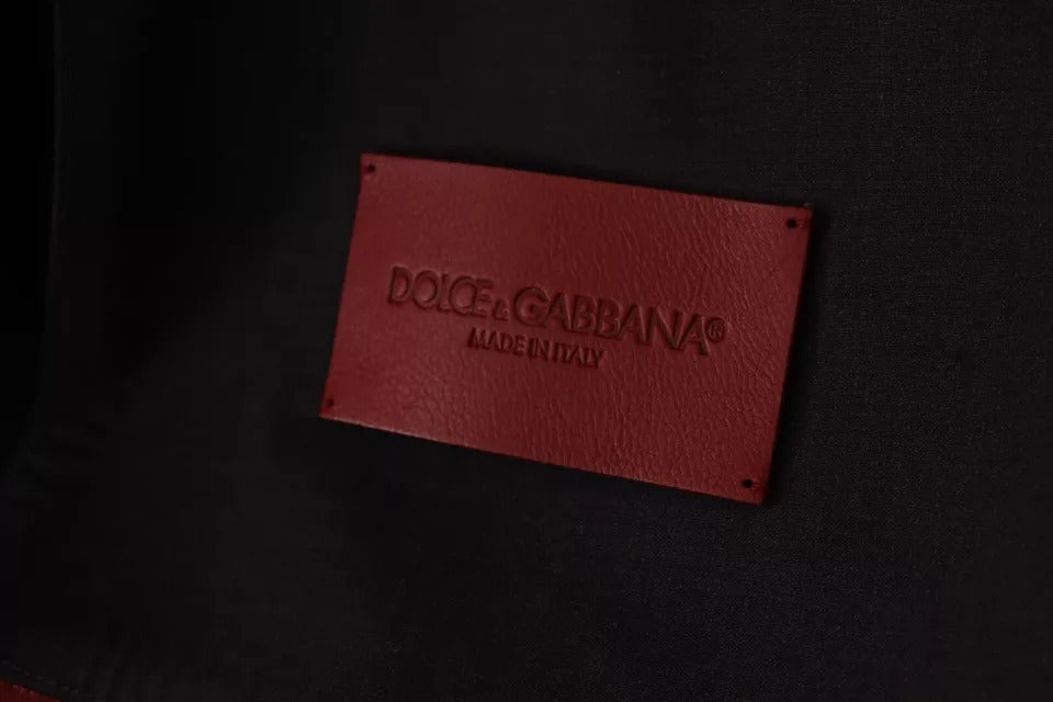 Dolce & Gabbana Red Double Breasted Leather Coat Jacket Dolce & Gabbana