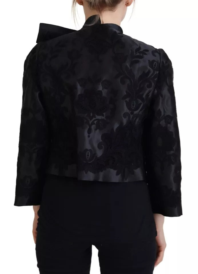 Dolce & Gabbana Black Lace Sheer Corset Organza Silk Jacket Dolce & Gabbana