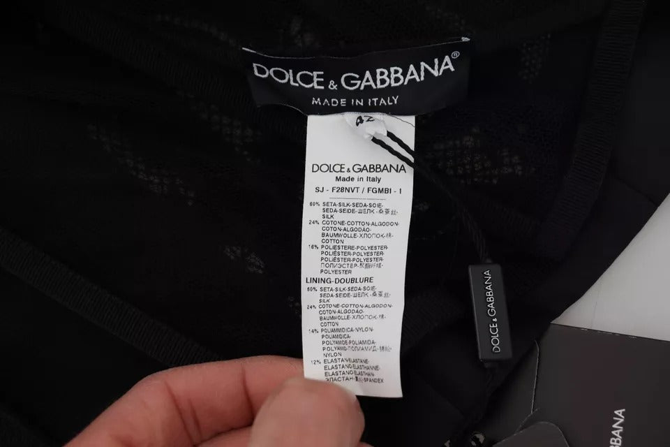 Dolce & Gabbana Black Lace Sheer Corset Organza Silk Jacket Dolce & Gabbana