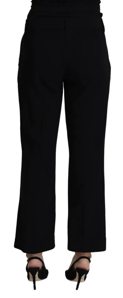 Dolce & Gabbana Black Wool Stretch Cropped Capri Trouser Pants Dolce & Gabbana