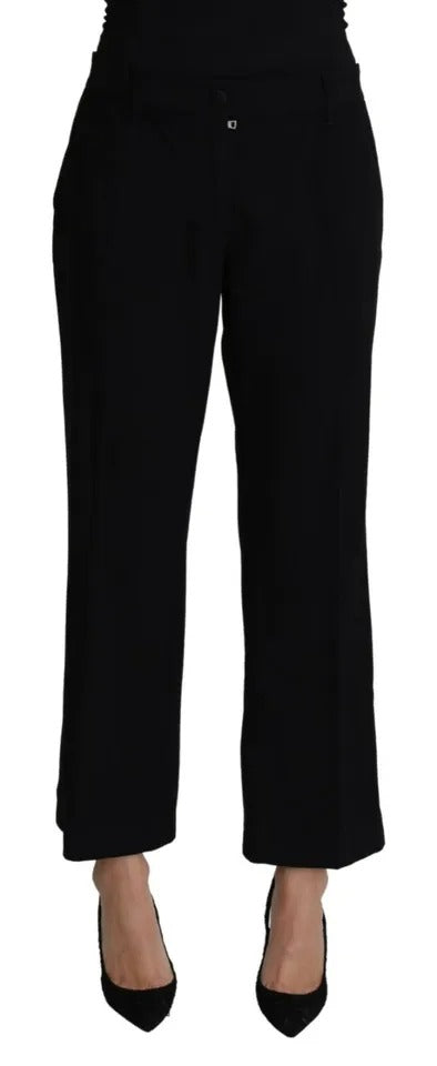 Dolce & Gabbana Black Wool Stretch Cropped Capri Trouser Pants Dolce & Gabbana