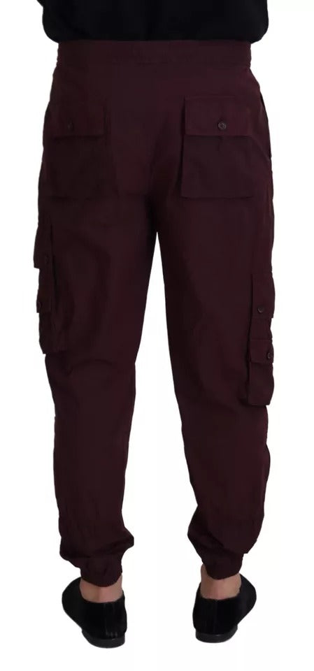 Dolce & Gabbana Bordeaux Cargo Jogger Trouser Cotton Pants Dolce & Gabbana