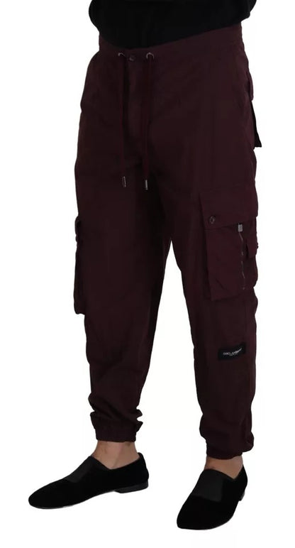 Dolce & Gabbana Bordeaux Cargo Jogger Trouser Cotton Pants Dolce & Gabbana