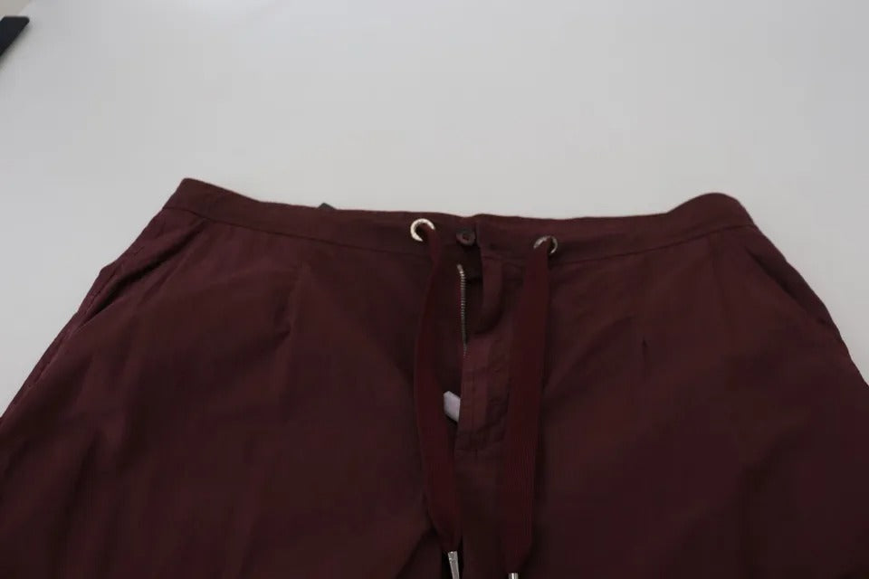 Dolce & Gabbana Bordeaux Cargo Jogger Trouser Cotton Pants Dolce & Gabbana