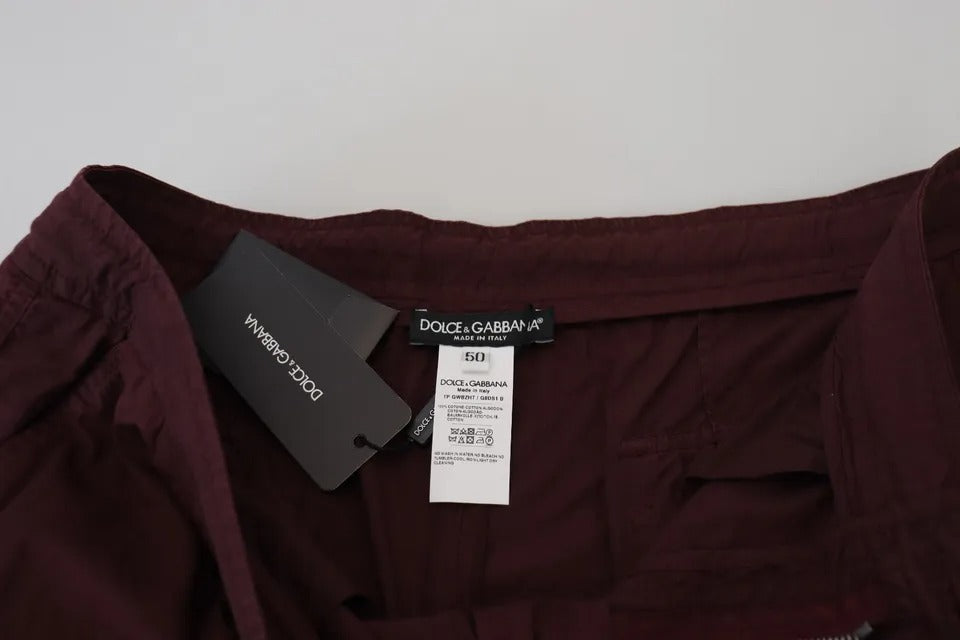 Dolce & Gabbana Bordeaux Cargo Jogger Trouser Cotton Pants Dolce & Gabbana