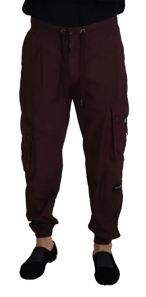 Dolce & Gabbana Bordeaux Cargo Jogger Trouser Cotton Pants