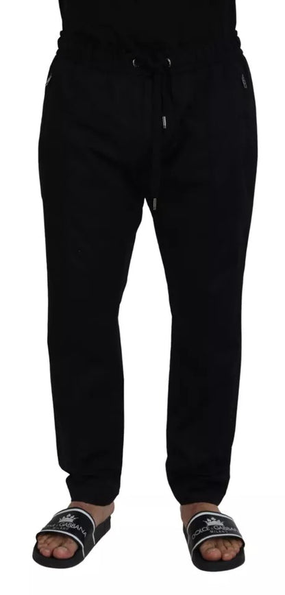 Dolce & Gabbana Black Jogging Trouser Cotton Stretch Pants Dolce & Gabbana