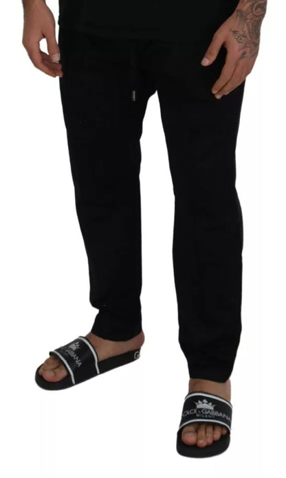 Dolce & Gabbana Black Jogging Trouser Cotton Stretch Pants Dolce & Gabbana