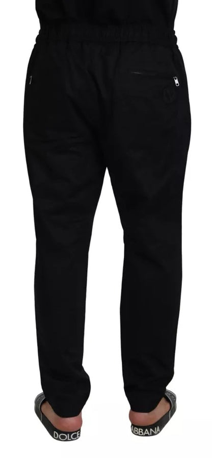 Dolce & Gabbana Black Jogging Trouser Cotton Stretch Pants Dolce & Gabbana