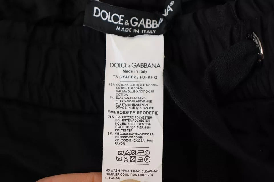 Dolce & Gabbana Black Jogging Trouser Cotton Stretch Pants Dolce & Gabbana