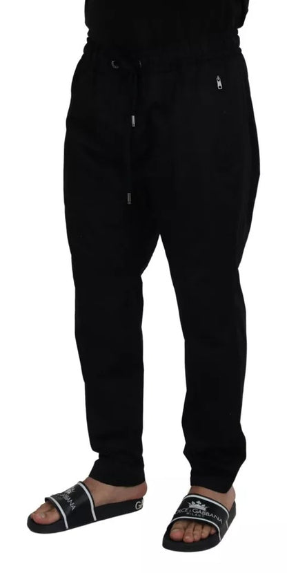 Dolce & Gabbana Black Jogging Trouser Cotton Stretch Pants Dolce & Gabbana