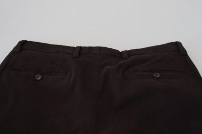 Dolce & Gabbana Brown Skinny Men Cotton Stretch Pants Dolce & Gabbana