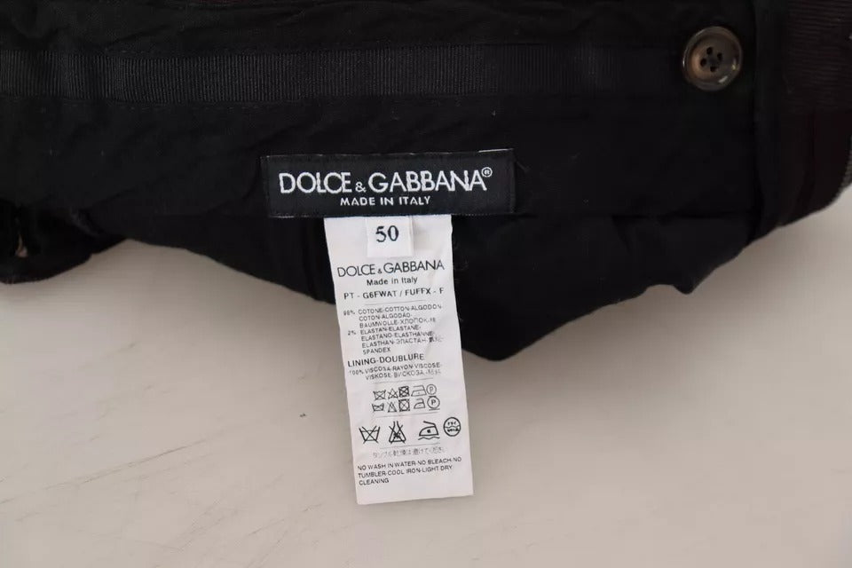 Dolce & Gabbana Brown Skinny Men Cotton Stretch Pants Dolce & Gabbana