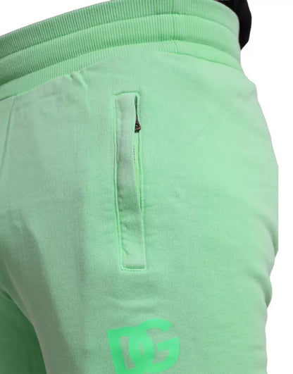 Dolce & Gabbana Neon Green Cotton Stretch Jogger Sweatpants Pants Dolce & Gabbana