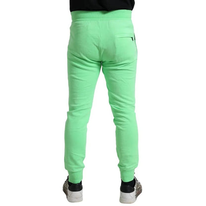 Dolce & Gabbana Neon Green Cotton Stretch Jogger Sweatpants Pants Dolce & Gabbana