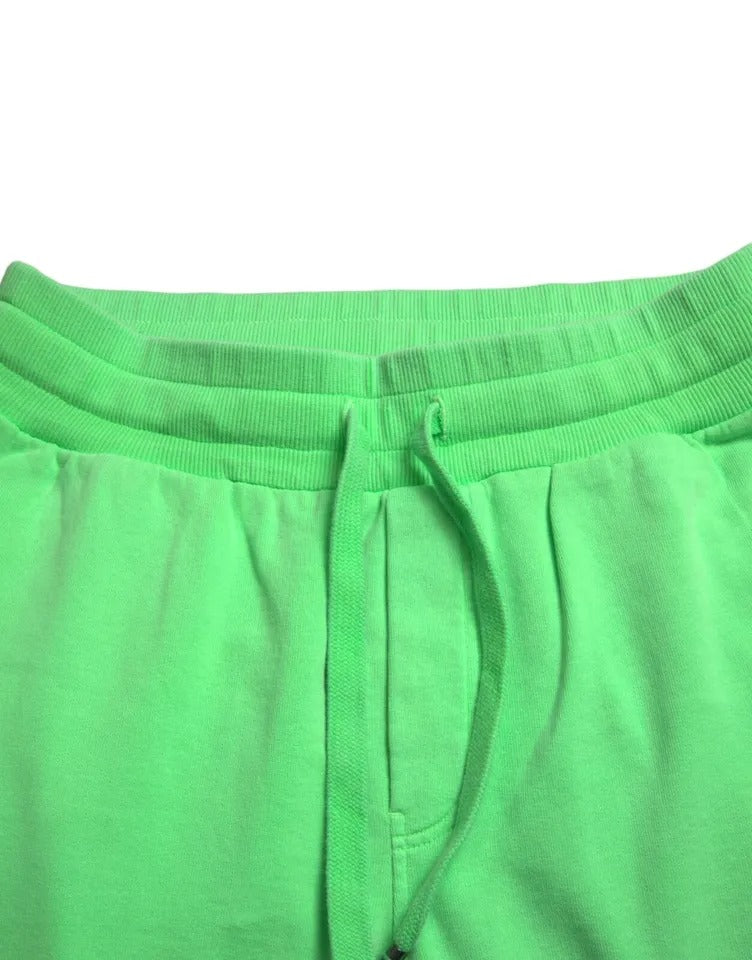 Dolce & Gabbana Neon Green Cotton Stretch Jogger Sweatpants Pants Dolce & Gabbana