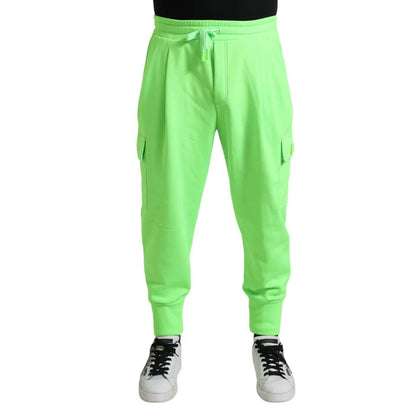 Dolce & Gabbana Neon Green Polyester Jogger Sweatpants Pants Dolce & Gabbana