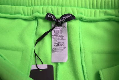 Dolce & Gabbana Neon Green Polyester Jogger Sweatpants Pants Dolce & Gabbana