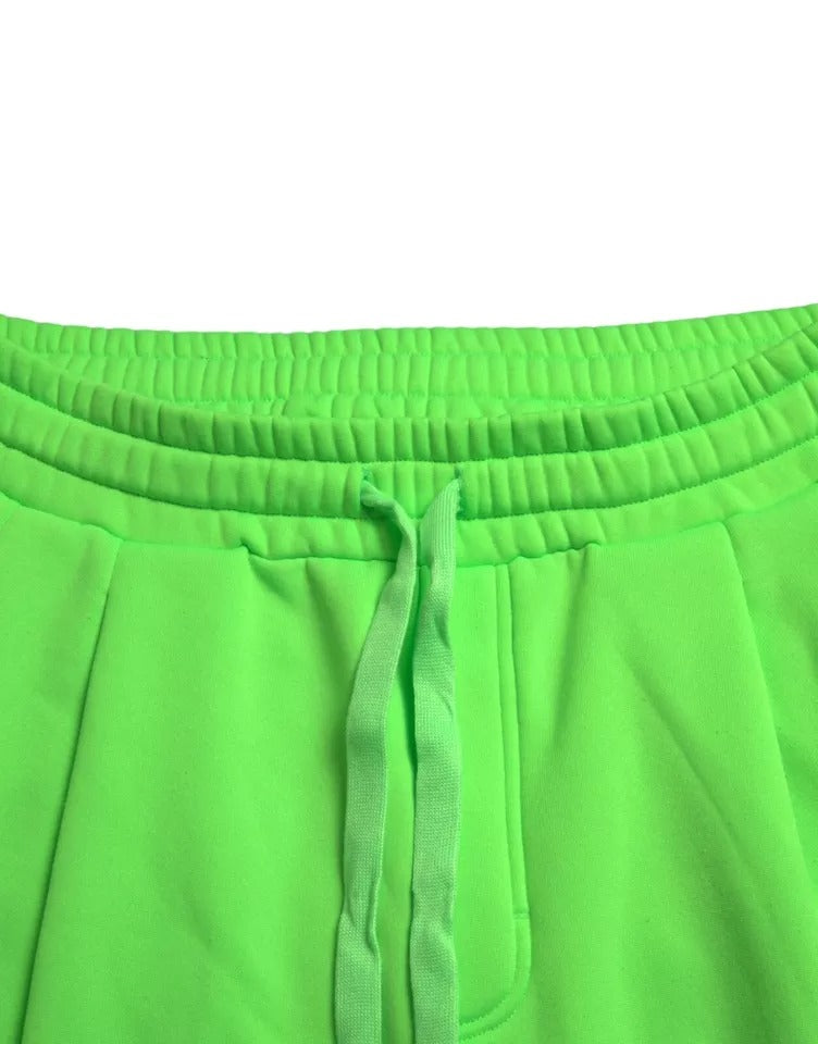 Dolce & Gabbana Neon Green Polyester Jogger Sweatpants Pants Dolce & Gabbana