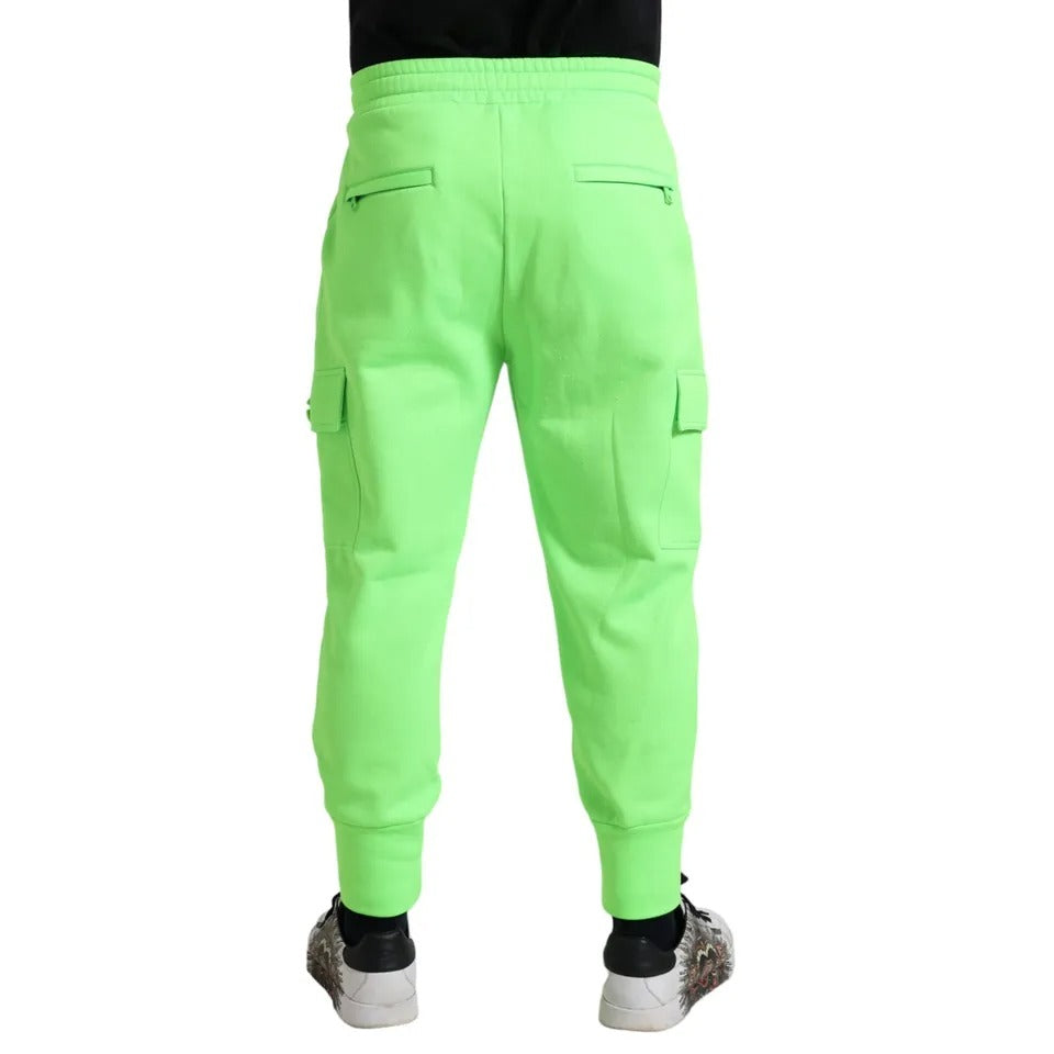 Dolce & Gabbana Neon Green Polyester Jogger Sweatpants Pants Dolce & Gabbana