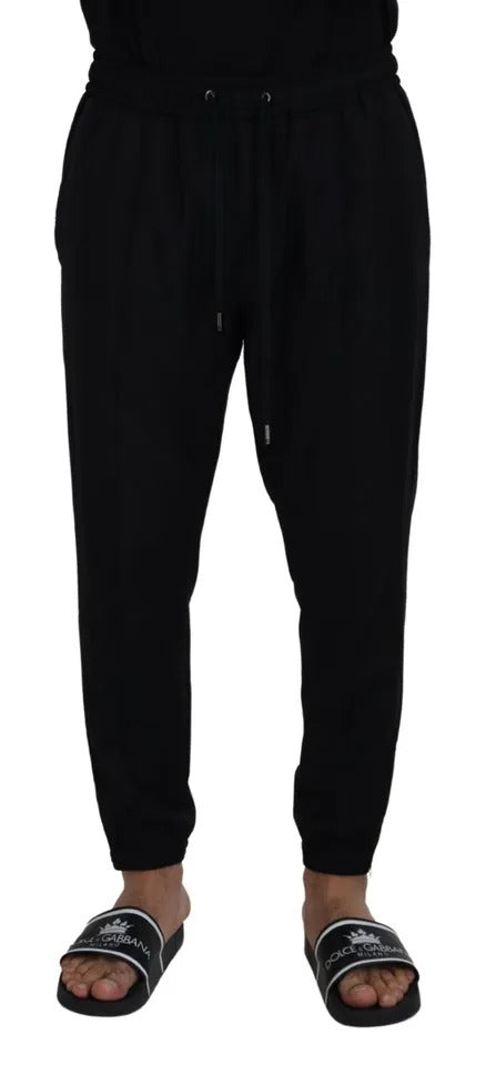 Dolce & Gabbana Black Jogger Jogging Wool Pants Dolce & Gabbana