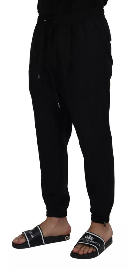 Dolce & Gabbana Black Jogger Jogging Wool Pants Dolce & Gabbana