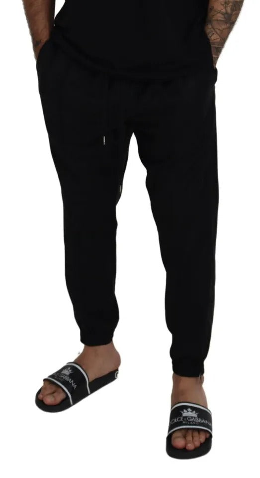 Dolce & Gabbana Black Jogger Jogging Wool Pants Dolce & Gabbana