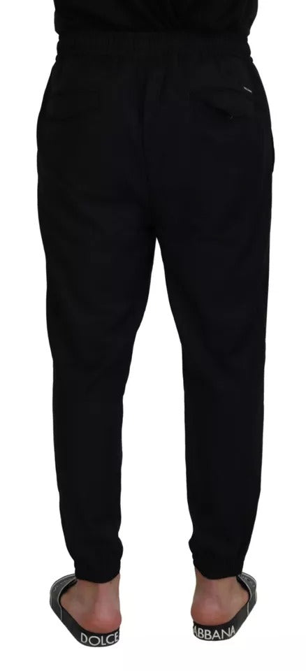 Dolce & Gabbana Black Jogger Jogging Wool Pants Dolce & Gabbana