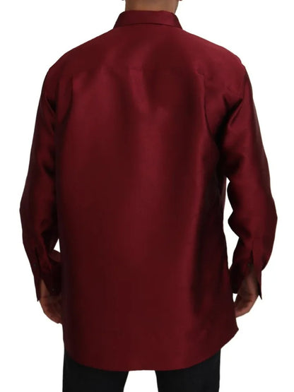 Dolce & Gabbana Bordeaux Cotton Long Sleeve Men Formal Shirt Dolce & Gabbana