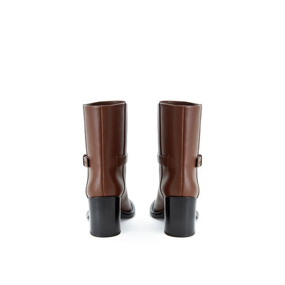 Burberry Brown Leather Boot Burberry