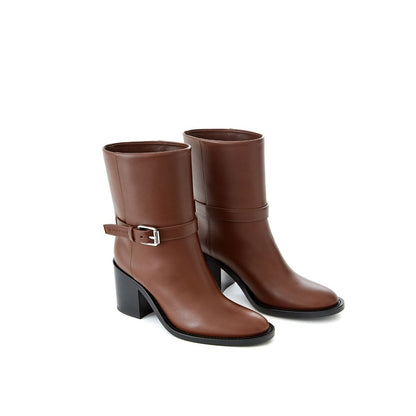 Burberry Brown Leather Boot Burberry