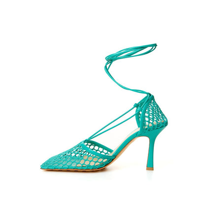 Bottega Veneta Green Cotton Leather Sandal Bottega Veneta