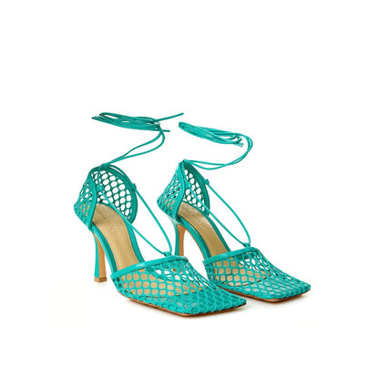 Bottega Veneta Green Cotton Leather Sandal Bottega Veneta