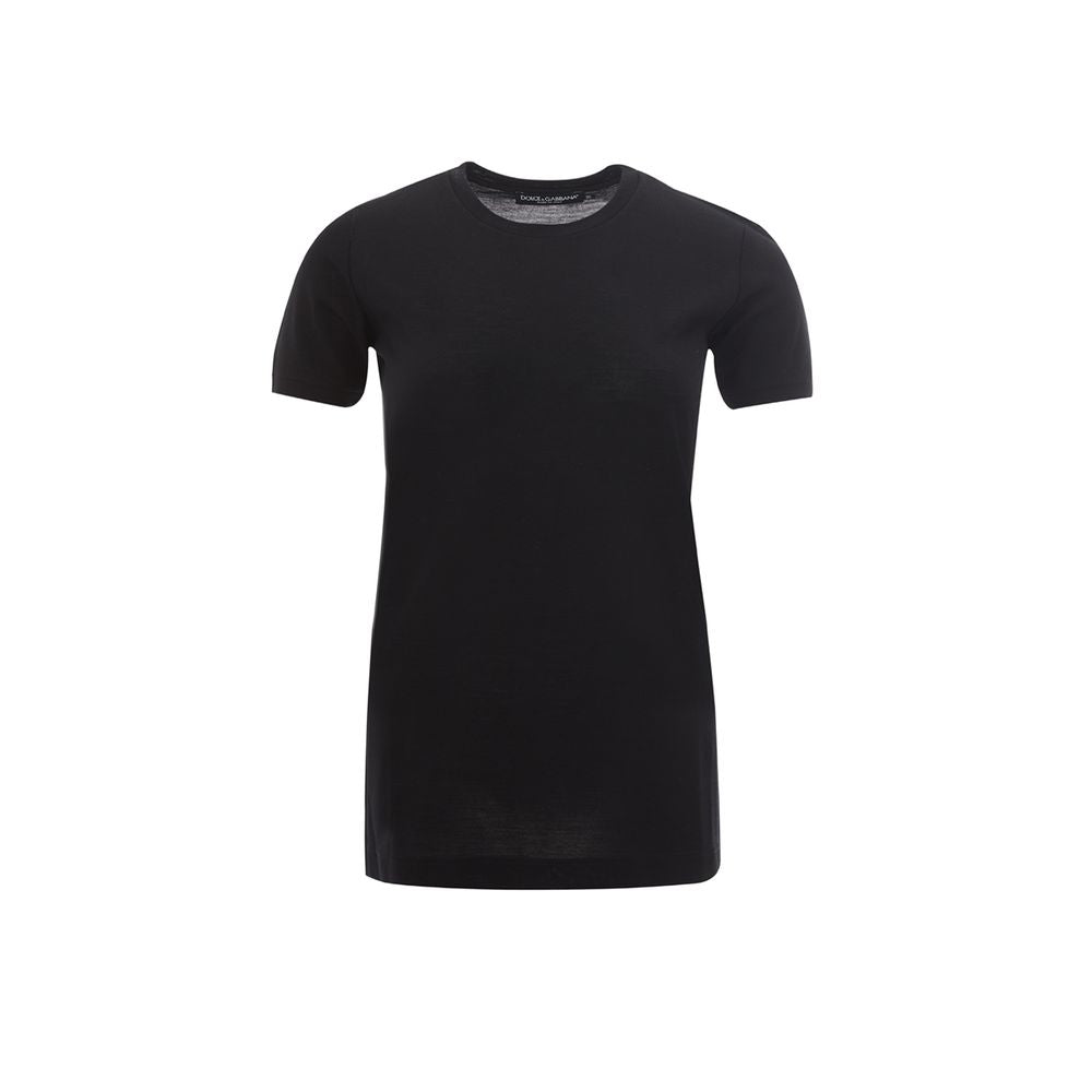 Dolce & Gabbana Black Cotton Tops & T-Shirt Dolce & Gabbana