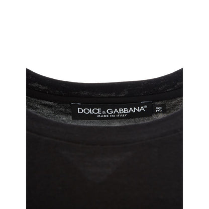 Dolce & Gabbana Black Cotton Tops & T-Shirt Dolce & Gabbana