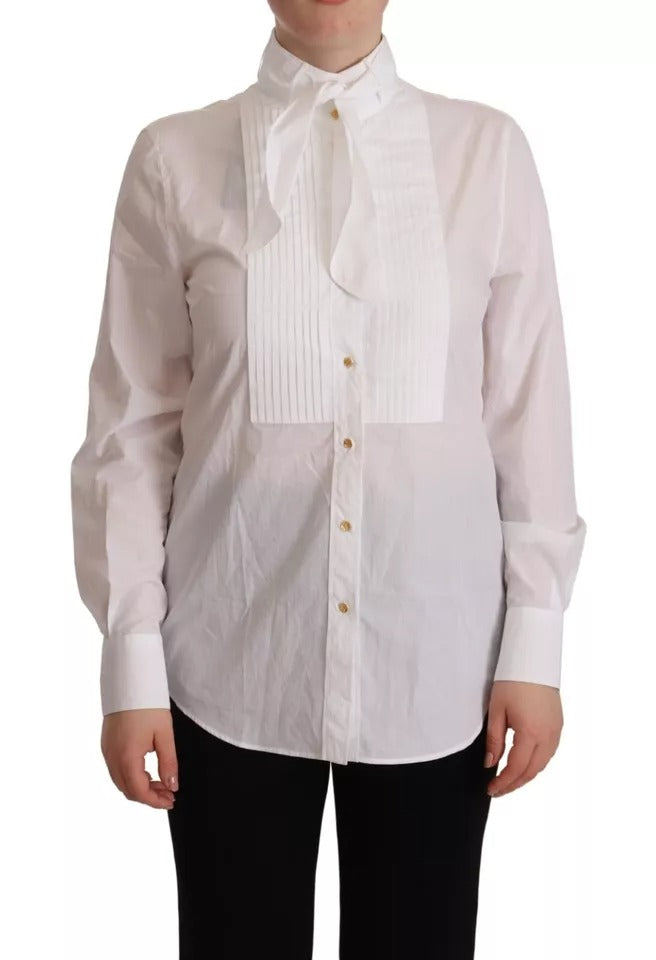 Dolce & Gabbana White Cotton Collared Long Sleeves Formal Shirt Top Dolce & Gabbana