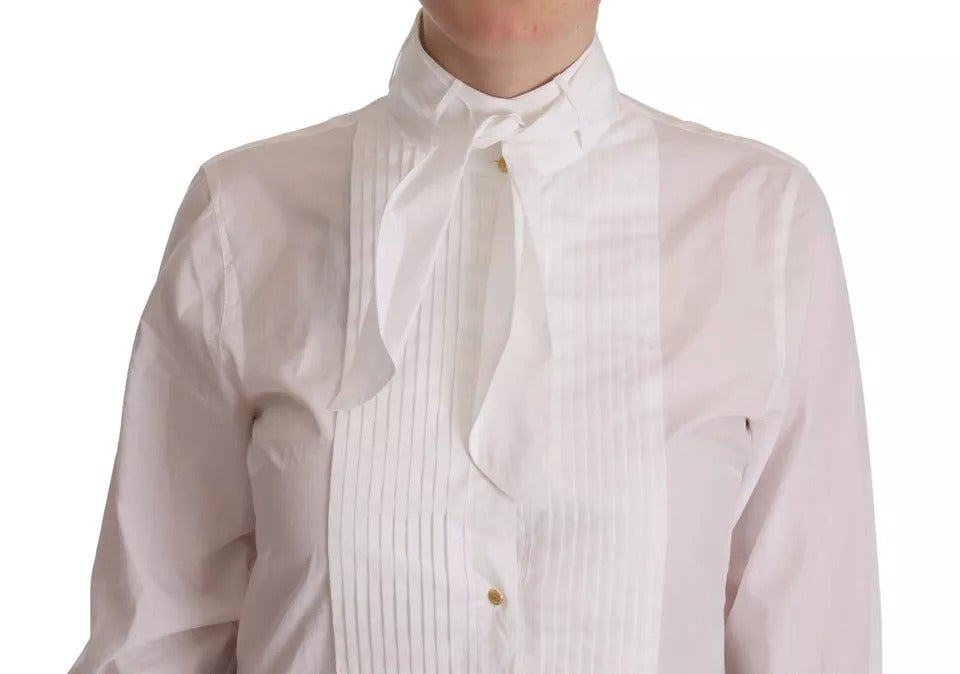 Dolce & Gabbana White Cotton Collared Long Sleeves Formal Shirt Top Dolce & Gabbana