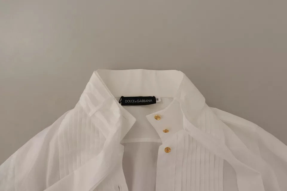 Dolce & Gabbana White Cotton Collared Long Sleeves Formal Shirt Top Dolce & Gabbana