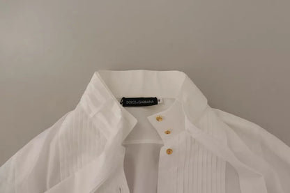 Dolce & Gabbana White Cotton Collared Long Sleeves Formal Shirt Top Dolce & Gabbana