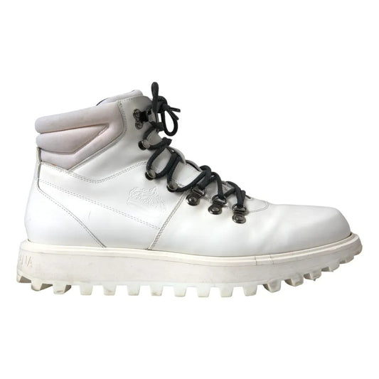 Dolce & Gabbana White Vulcano Trekking Ankle Boots Men Shoes Dolce & Gabbana