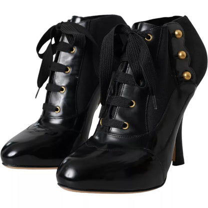 Dolce & Gabbana Black Jersey Stretch Ankle Boots Shoes Dolce & Gabbana