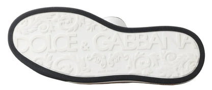 Dolce & Gabbana Black Leather Crown Milano Sneakers Casual Shoes Dolce & Gabbana