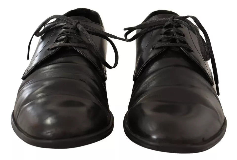 Dolce & Gabbana Black Leather Derby Dress Formal Shoes Dolce & Gabbana